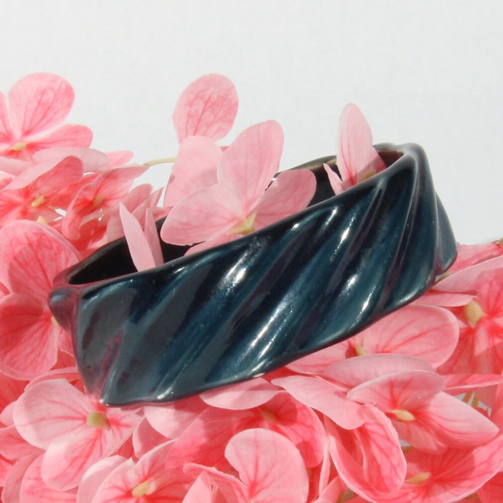 Vintage Ceramic Blue Bangle Bracelet